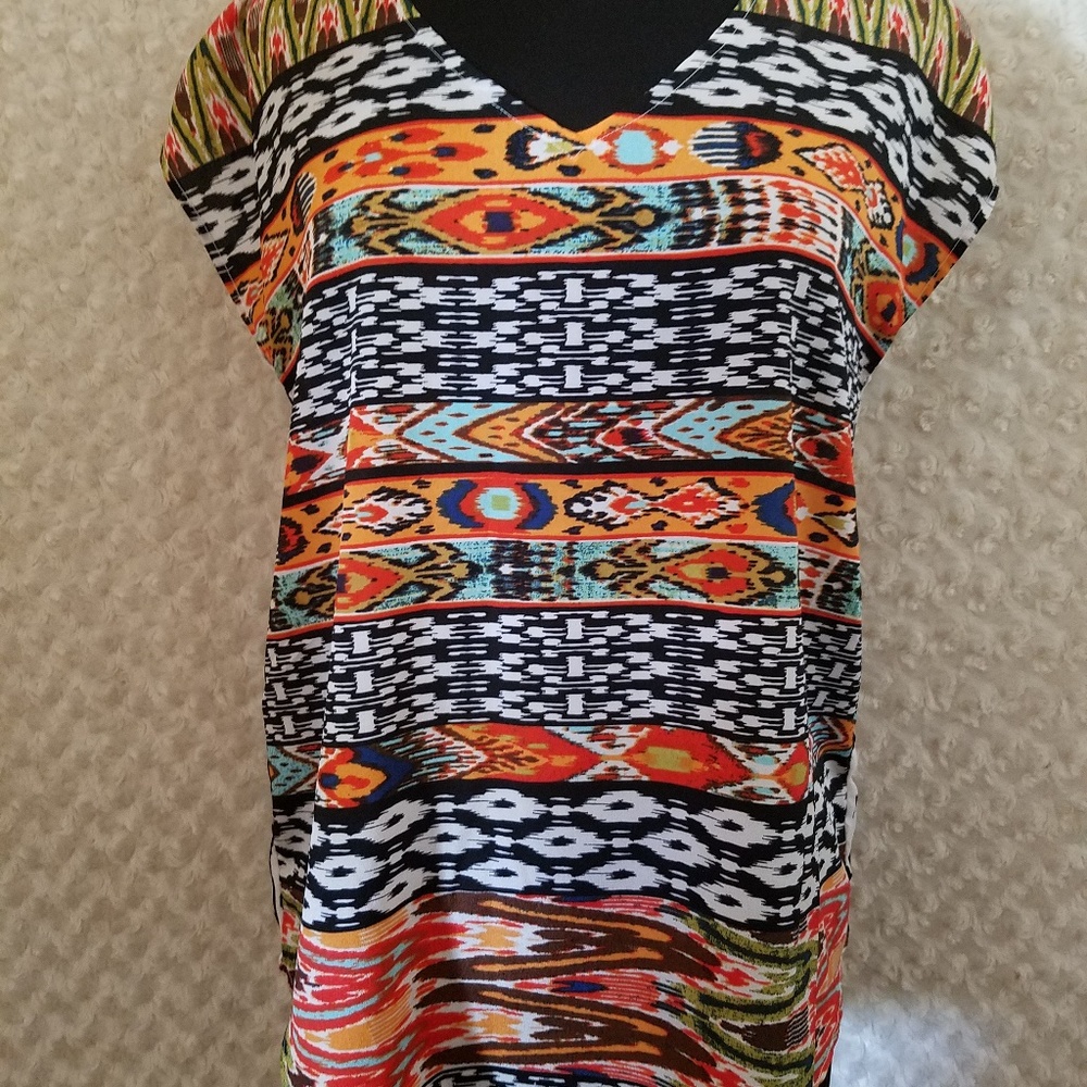 August silk womens medium blouse